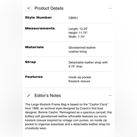 Coach Large Kisslock Frame Bag 2025 in Brass/Black Glovetanned Leather CBR51 NWT - Picture 4 of 16